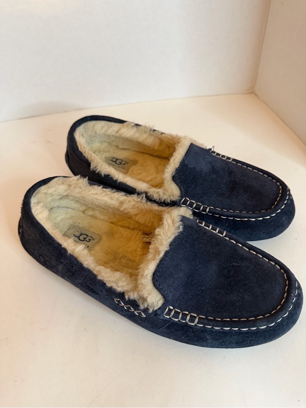 UGG Women’s Suede Shearling-Lined Slip-On Moccasins